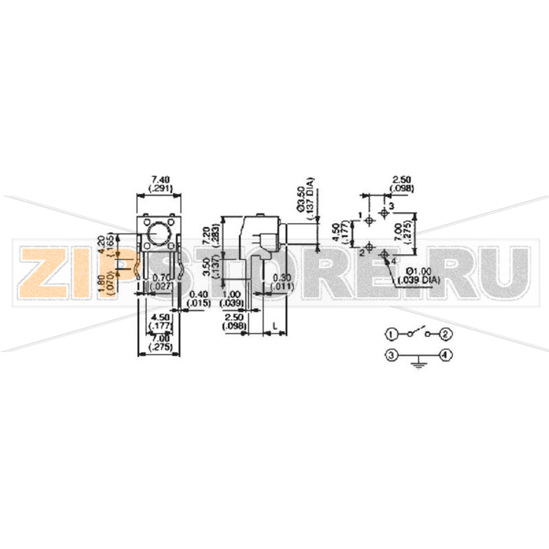Кнопка 12 В/DC, 0.05 А, 1 x выкл/вкл, без фиксации, 1 шт APEM PHAP3305 