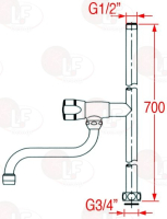 ДУШЕВАЯ ТРУБКА Ø 3/4" ВЫСОТА - 700 ММ