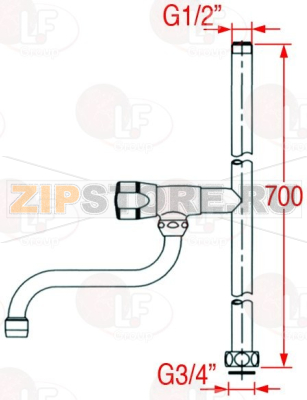 ДУШЕВАЯ ТРУБКА Ø 3/4&quot; ВЫСОТА - 700 ММ 