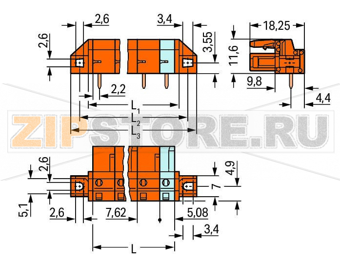 MCS MIDI Classic Розетка под пайку THT; 0.6 x 1.0 mm solder pin; угловые; зажимное кольцо; Шаг контактов 7,62 мм; 7-пол.; оранжевые Wago 232-867/031-000 Встроенные тестовые порты для тестовых штекеров O 2 ммДля соединений "провод-провод" и "плата-провод"Выходы под печатные платы с защитой от касанияЛегко идентифицируемые входы и выходы печатной платыВозможны варианты кодировки...