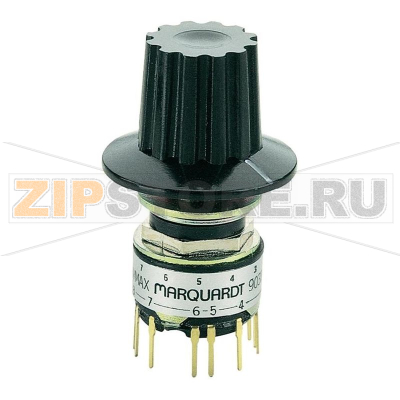 Переключатель поворотный 28 В, 0.014 А, 6 позиций, 2 х вкл/вкл, 1x30°, 1 шт Marquardt 9037.0200 
