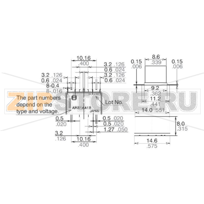 Реле SMD 4.5 В/DC, 0.5 А, 1 шт Panasonic ARS14A4H 