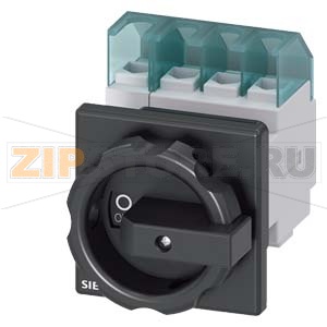 ГЛАВНЫЙ УПРАВЛЯЮЩИЙ ПЕРЕКЛЮЧАТЕЛЬ 4-ПОЛЮСНЫЙ IU=32, P/AC-23A AT 400V=11, 5KW, ДЛЯ ФРОНТАЛЬНОГО МОНТАЖА, МОНТАЖ ПОСР. ЦЕНТР. ОТВЕРСТИЯ ПОВОРОТНЫЙ ИСП. МЕХАНИЗМ ЧЕРН. Siemens 3LD2254-1TL51 