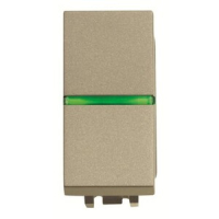 Механизм одноклавишного переключателя с клавишей и контрольной подсветкой, одномодульный, шампань ABB 2CLA210250N1901