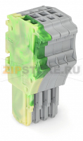1-проводниковая розетка; 1,5; 4-пол.; 1,50 mm; желто-зеленые,серые Wago 2020-104/000-037