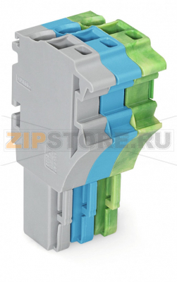 1-проводниковая розетка; 2,5 мм; 3-пол.; 2,50 mm; серые, синие, желто-зеленые Wago 2022-103/000-038 