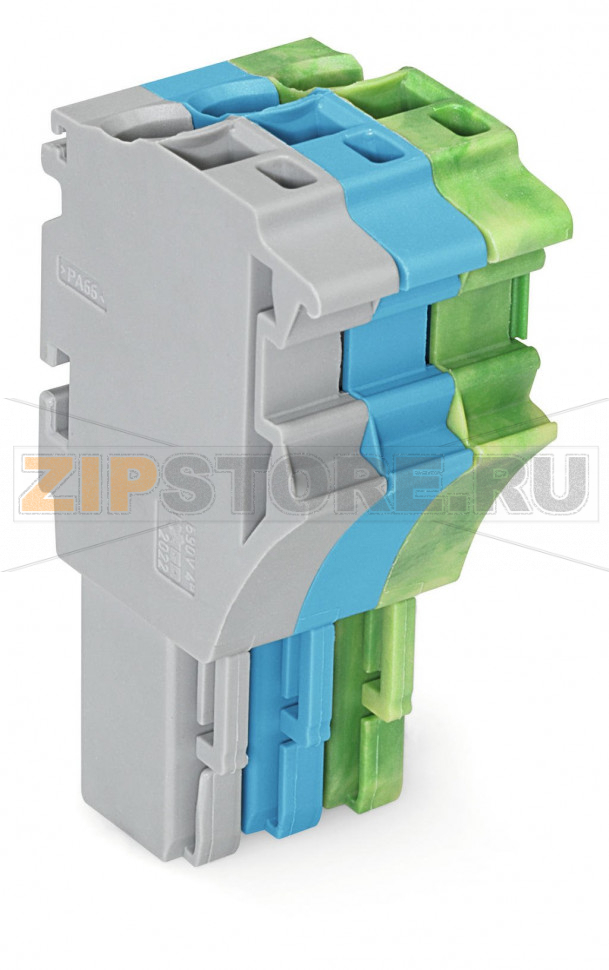 1-проводниковая розетка; 2,5 мм; 3-пол.; 2,50 mm; серые, синие, желто-зеленые Wago 2022-103/000-038 