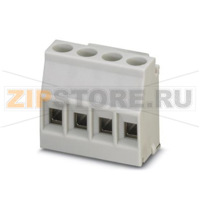 Клеммы для печатного монтажа Phoenix Contact MKDSO 2,5/ 4-L KMGY Номинальный ток: 24 А, Номинальное напряжение: 320 В, Размер шага: 5 мм, Полюсов: 4, Тип подключения: Винтовые зажимы, Монтаж: пайка, Направление подключения, проводник / печатная плата: 0 °, Цвет: cветло-серый, Изделие с боковым расположением выводов.Минимальный заказ: 50 шт.Упаковка: 50 шт.