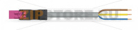 pre-assembled connecting cable; Eca; Plug/open-ended; 3-pole; Cod. B; 5 m; 1,50 mm; pink Wago 891-8993/206-507