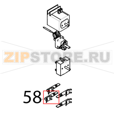 Corpo luce spia arancio T150° C Tecnoeka KF 981 UD Corpo luce spia arancio T150° C Tecnoeka KF 981 UDЗапчасть на деталировке под номером: 58