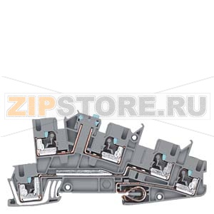 Installation terminal 2.5 mm2, 5.2 mm width gray PE, L, N blade disconnect Siemens 8WH6001-4GF00 