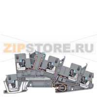 Installation terminal 2.5 mm2, 5.2 mm width gray PE, L, N blade disconnect Siemens 8WH6001-4GF00