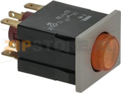 ДВУХПОЛЮСНЫЙ ПЕРЕКЛЮЧАТЕЛЬ, ОРАНЖЕВЫЙ, 16 А, 250 В 