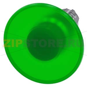 АКТУАТОР ГРИБОВИДНОЙ КНОПКИ С ВОЗМОЖНОСТЬЮ ПОДСВЕТКИ, 22MM, КРУГЛ., ГЛЯНЦЕВЫЙ МЕТАЛЛ, КНОПКА ЗЕЛЁНАЯ, 60MM, БЕЗ ФИКСАЦИИ, С МАРКИРОВКОЙ ЛАЗЕРОМ, КАСТОМИЗИРОВАННАЯ МАРКИРОВКА ИЛИ ГРАФИЧЕСКИЕ СИМВОЛЫ В СООТВЕТСТВИИ С ВЫБОРОМ В КОНФИГУРАТОРЕ SIRIUS ACT (CIN) 