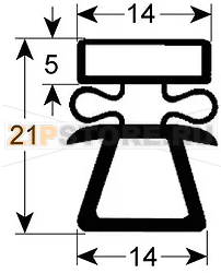УПЛОТНЕНИЕ ДВЕРИ 380x380ММ ПРОФИЛЬ 9162 