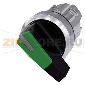 АКТУАТОР ПОВОРОТНОГО ПЕРЕКЛЮЧАТЕЛЯ С ВОЗМОЖНОСТЬЮ ПОДСВЕТКИ, 22MM, КРУГЛ., ГЛЯНЦЕВЫЙ МЕТАЛЛ, РУКОЯТКА ДЛИННАЯ ЧЁРНАЯ С ЗЕЛЁНОЙ ВСТАВКОЙ, 2 КОММУТАЦИОННЫХ ПОЛОЖЕНИЯ: O-I, С ФИКСАЦИЕЙ, УГОЛ ПОВОРОТА РУКОЯТКИ 90 ГРАД. : 10:30Ч./13:30Ч. Siemens 3SU1052-2CF40- 