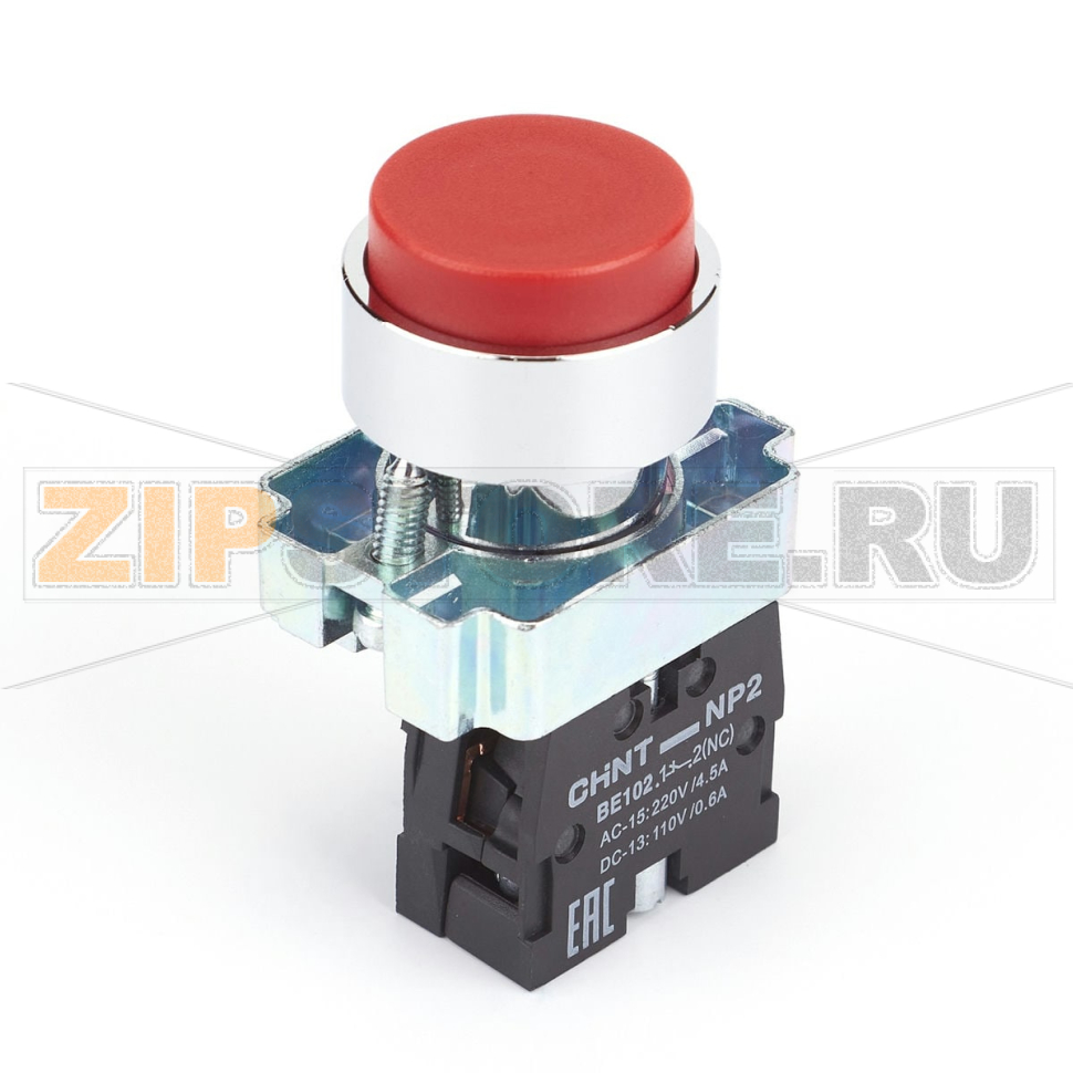 Кнопка управления, 1НЗ, IP40, без подсветки, красная Chint NP2-BL42 