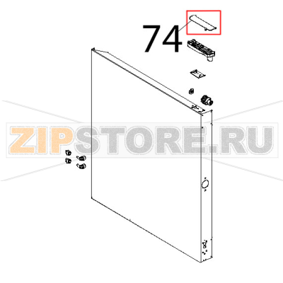 Coperchio staffa superiore porta Unox XBC 604P Coperchio staffa superiore porta Unox XBC 604PЗапчасть на деталировке под номером: 74