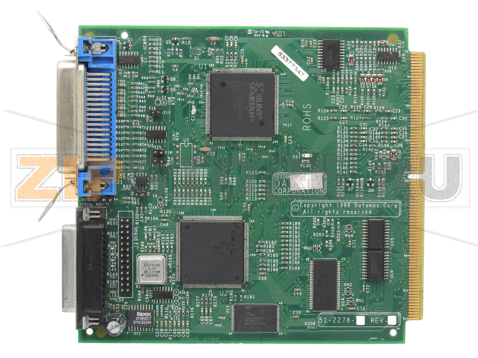 Материнская плата Datamax I-4208  Главная плата Datamax I-4208 Запчасть на сборочном чертеже под номером: 5Название запчасти Datamax на английском языке: Board, Main