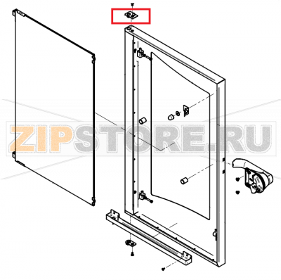 Hinge plate for top of door P3 CONVOTHERM OES 10.10   Hinge plate for top of door P3 CONVOTHERM OES 10.10Запчасть на сборочном чертеже под номером: B009Название запчасти на английском&nbsp;языке:&nbsp;Hinge plate for top of door P3 CONVOTHERM OES 10.10