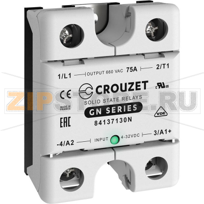 Реле твердотельное 75 А, 660 В/AC, 1 шт Crouzet GN75DZH 