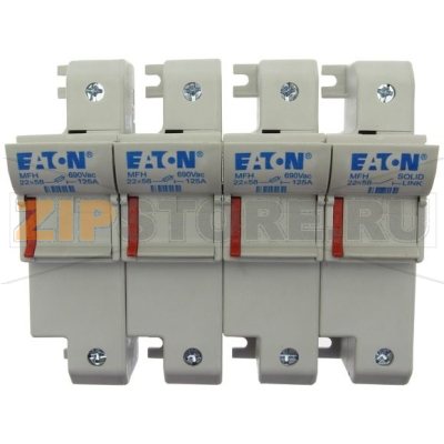 Держатель предохранителя, 125 A, AC 690 В, 22x58 мм, 3P + N, IEC UL Eaton 3P+N 22x58 Fuse Holder 