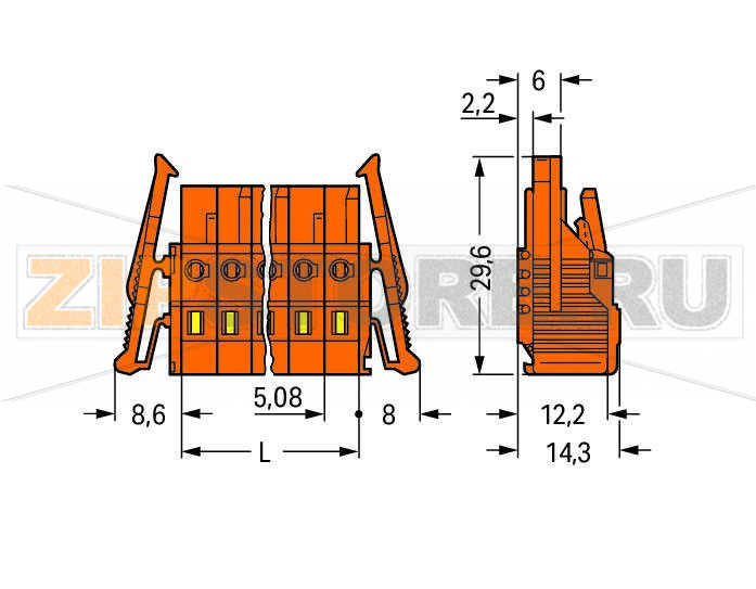 MCS MIDI Classic 1-conductor female plug; Locking lever; 2.5 mm; Pin spacing 5.08 mm; 14-pole; 2,50 mm; orange Wago 231-314/037-000 Универсальное соединение для всех типов проводниковПростая предварительная сборка и монтаж на устройстве посредством горизонтального и вертикального монтажа CAGE CLAMP®Встроенные тестовые портыВозможны варианты кодировки...