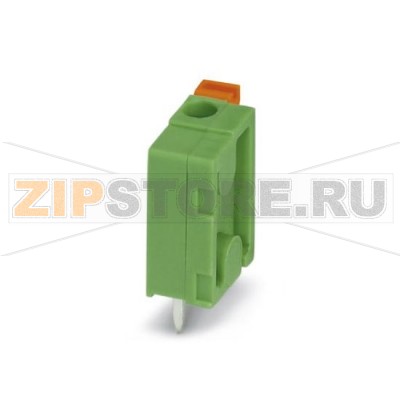 Клеммы для печатного монтажа Phoenix Contact FFKDSA1/V-6,35 Номинальный ток: 12 А, Номинальное напряжение: 160 В, Размер шага: 3,81 мм, Полюсов: 1, Тип подключения: Пружинные зажимы, Монтаж: пайка, Направление подключения, проводник / печатная плата: 90 °, Цвет: зеленый, Возможна установка в ряд модулей с различным количеством полюсов (контактов)!.Минимальный заказ: 50 шт.Упаковка: 50 шт.