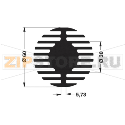 Радиатор для светодиодов, алюминиевый, 2.1 К/Вт, 60x25 мм Fischer Elektronik SK 578 25 SA 