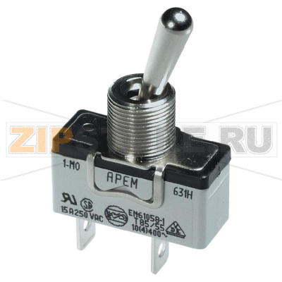 Тумблер 250 В/AC, 15 А, 1 x вкл/вкл, 1 шт APEM 636NH/2 