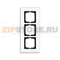 Рамка трехместная, белое стекло ABB 11604.83