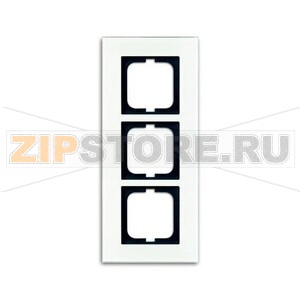 Рамка трехместная, белое стекло ABB 11604.83 