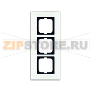 Рамка трехместная, белое стекло ABB 11604.83 