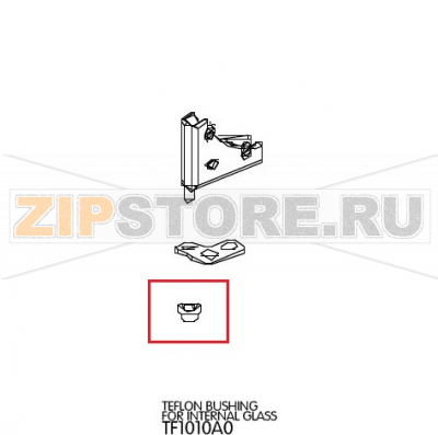 Teflon bushing for internal glass Unox XVC 205 Teflon bushing for internal glass Unox XVC 205Запчасть на деталировке под номером: 66Название запчасти на английском языке: Teflon bushing for internal glass Unox XVC 205