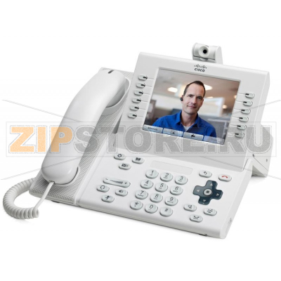 IP-видеотелефон 48 В/DC, 2xGE (PoE), 6 линий, SIP, RJ-45, 640х480 пкс Cisco CP-9971-WL-CAM-K9 