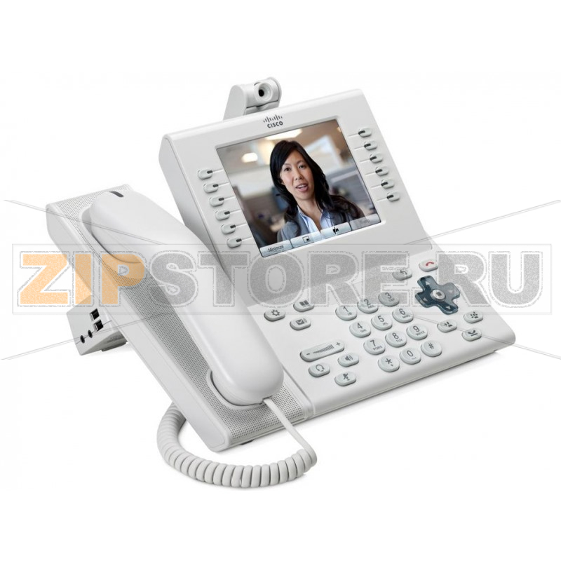 IP-видеотелефон 48 В/DC, 2xGE (PoE), 6 линий, SIP, RJ-45, 640х480 пкс Cisco CP-9971-WL-CAM-K9 