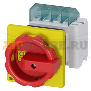 ГЛАВНЫЙ/АВАРИЙНЫЙ ВЫКЛЮЧАТЕЛЬ 3 ПОЛЮСА IU=16, P/AC-23A ПРИ 400V=7,5KW 1НО+1НЗ, ПЕРЕДНЕГО КРЕПЛЕНИЯ КРЕПЛЕНИЕ ПО ЦЕНТРАЛЬНОМУ ОТВЕРСТИЮ ПОВОРОТНЫЙ ПРИВОД ЖЕЛТО-КРАСНЫЙ Siemens 3LD2054-1TP53 