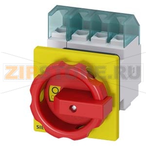 АВАРИЙНЫЙ ГЛАВНЫЙ УПРАВЛЯЮЩИЙ ПЕРЕКЛЮЧАТЕЛЬ 4-ПОЛЮСНЫЙ IU=32, P/AC-23A AT 400V=11, 5KW, ДЛЯ ФРОНТАЛЬНОГО МОНТАЖА, МОНТАЖ ПОСР. ЦЕНТР. ОТВЕРСТИЯ ПОВОРОТНЫЙ ИСП. МЕХАНИЗМ КРАСН\ЖЕЛТ. Siemens 3LD2254-1TL53 