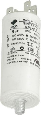 CAPACITOR 8µF 400/450V 50/60HZ 