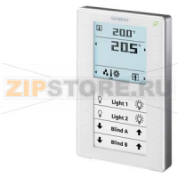 QMX3.P37 - Комнатный модуль KNX с датчиком температуры, сегментированным дисплеем с подсветкой, конфигурируемые сенсорные клавиши, светодиодный дисплей Siemens QMX3.P37