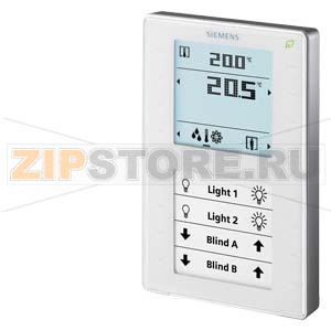 QMX3.P37 - Комнатный модуль KNX с датчиком температуры, сегментированным дисплеем с подсветкой, конфигурируемые сенсорные клавиши, светодиодный дисплей Siemens QMX3.P37 