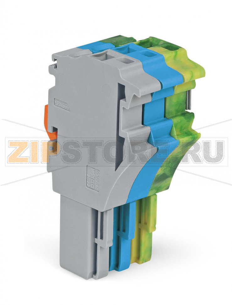 1-проводниковая розетка; 2,5 мм; 3-пол.; 2,50 mm; серые, синие, желто-зеленые Wago 2022-103/000-038/999-953 