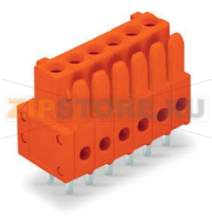 MCS MINI Розетка под пайку THT; 0.9 x 0.9 mm solder pin; прямые; 100% защита от неправильного подсоединения; Шаг контактов 3,81 мм; 9-пол.; оранжевые Wago 734-509