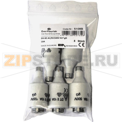Предохранитель Diazed DII, 10 А, 500 В, 1 упаковка, 5 шт GAO 5108B 