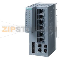 SCALANCE XC106-2, Unmanaged IE switch, 6x 10/100 Mbit/s RJ45 ports, 2x 100 Mbit/s Multimode BFOC, LED diagnostics, error-signaling contact with set button, redundant Power supply Manual available as a download Siemens 6GK5106-2BB00-2AC2