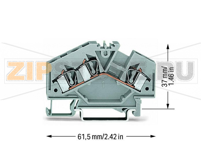 3-проводные проходные клеммы; 4 mm; центральная маркировка; для DIN-рейки 35 x 15 и 35 x 7,5; CAGE CLAMP®; 4,00 mm; серые Wago 281-631 Примечание:Terminating Aluminum ConductorsWAGO spring clamp terminal blocks are suitable for solid aluminum conductors up to 4 mm?/12 AWG if WAGO “Alu-Plus” Contact Paste is used for termination.“Alu-Plus” Contact Paste Advantages:Automatically destroys the oxide film during clamping.Prevents fresh oxidation at the clamping point.Prevents electrolytic corrosion between aluminum and copper conductors (in the same terminal block).Provides long-term protection against corrosion....