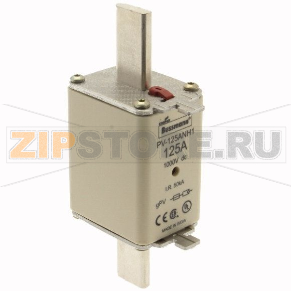 Предохранитель, 125 A, DC 1000 В, 50 кА, NH1, gPV, UL PV, UL, IEC Eaton FUSE 125A 1000V DC PV SIZE 