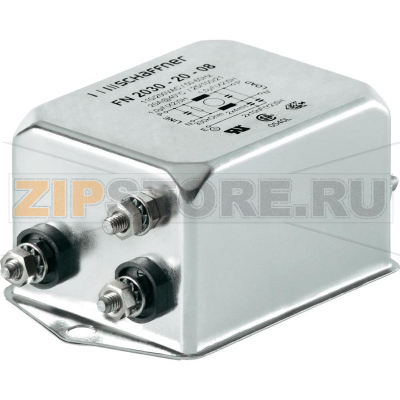 Фильтр 20 А, 1 фаза, 250 В/AC, 4 мГн, 85x54x30.3 мм, 1 шт Schaffner FN2030-20-06 