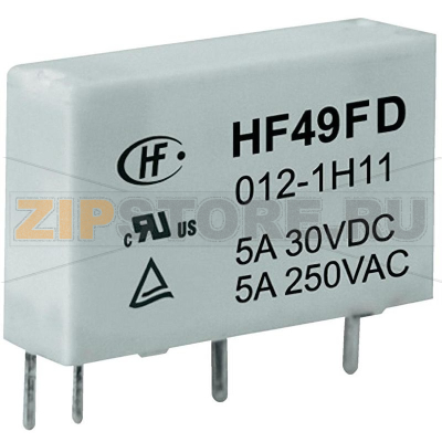 Реле электромагнитное 5 В/DC, 5 А, 1 шт Hongfa HF49FD/005-1H12F 