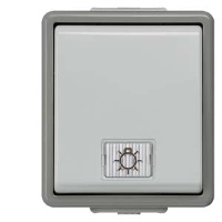 DELTA FLACHE ВЫКЛЮЧАТЕЛЬ 10А 250В НАВЕСНОГО МОНТАЖА IP44 С ЗАЩИТОЙ ОТ БРЫЗГ  С КОНТРОЛЬНОЙ ЛАМПОЙ 1 КЛАВИША (В КОМПЛ. 2 ОКНА ПРОЗРАЧНОЕ И С СИМВОЛОМ) Siemens 5TA4711